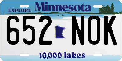 MN license plate 652NOK
