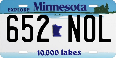 MN license plate 652NOL