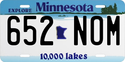 MN license plate 652NOM