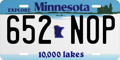 MN license plate 652NOP