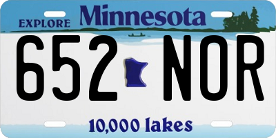 MN license plate 652NOR