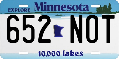 MN license plate 652NOT