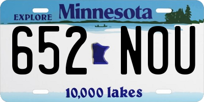 MN license plate 652NOU