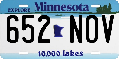 MN license plate 652NOV