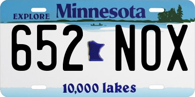 MN license plate 652NOX
