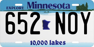 MN license plate 652NOY