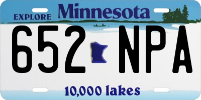 MN license plate 652NPA