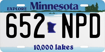 MN license plate 652NPD