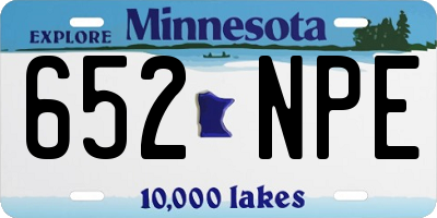 MN license plate 652NPE