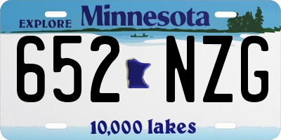 MN license plate 652NZG