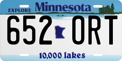 MN license plate 652ORT