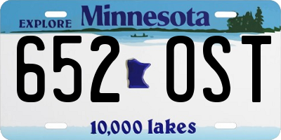 MN license plate 652OST