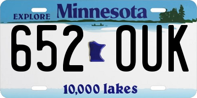 MN license plate 652OUK
