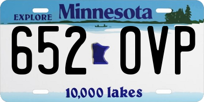 MN license plate 652OVP