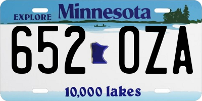 MN license plate 652OZA