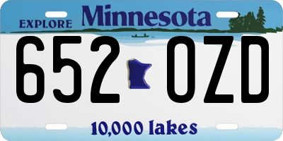 MN license plate 652OZD