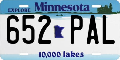 MN license plate 652PAL