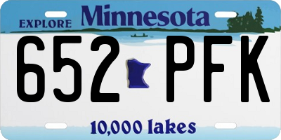 MN license plate 652PFK