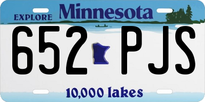 MN license plate 652PJS