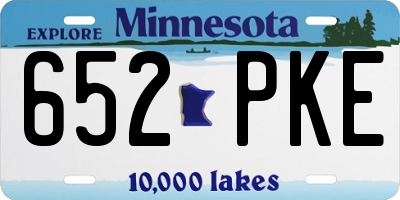 MN license plate 652PKE