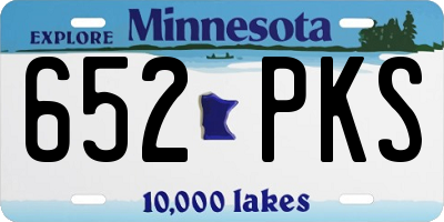 MN license plate 652PKS