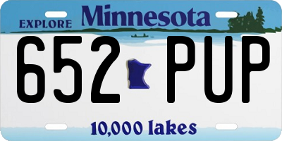 MN license plate 652PUP