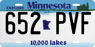 MN license plate 652PVF