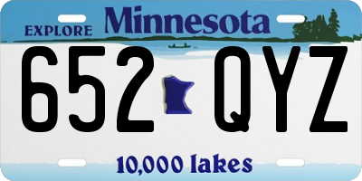 MN license plate 652QYZ
