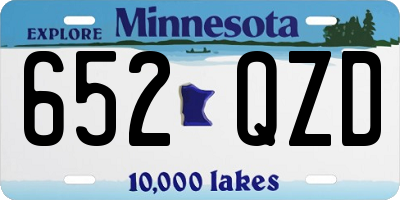 MN license plate 652QZD