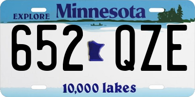 MN license plate 652QZE