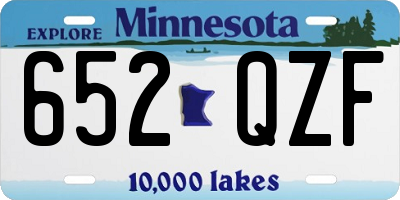 MN license plate 652QZF