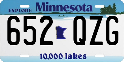 MN license plate 652QZG