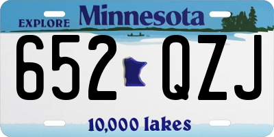 MN license plate 652QZJ