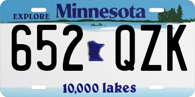 MN license plate 652QZK
