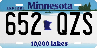 MN license plate 652QZS