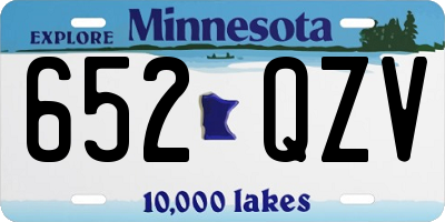 MN license plate 652QZV