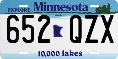 MN license plate 652QZX