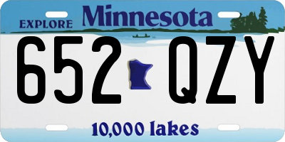 MN license plate 652QZY