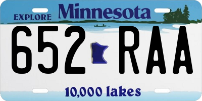 MN license plate 652RAA