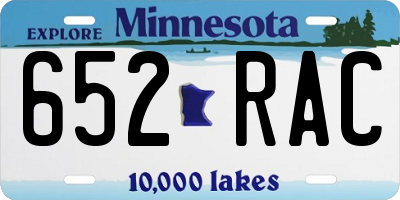 MN license plate 652RAC