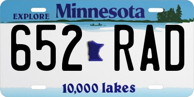 MN license plate 652RAD