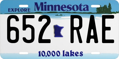 MN license plate 652RAE