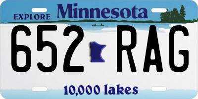 MN license plate 652RAG