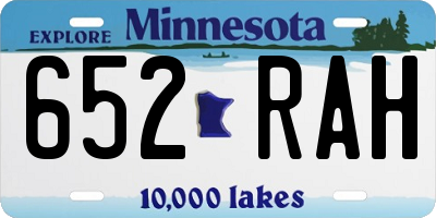 MN license plate 652RAH
