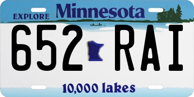 MN license plate 652RAI