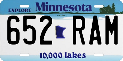 MN license plate 652RAM