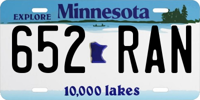 MN license plate 652RAN