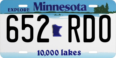 MN license plate 652RDO