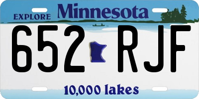 MN license plate 652RJF