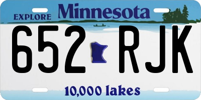 MN license plate 652RJK